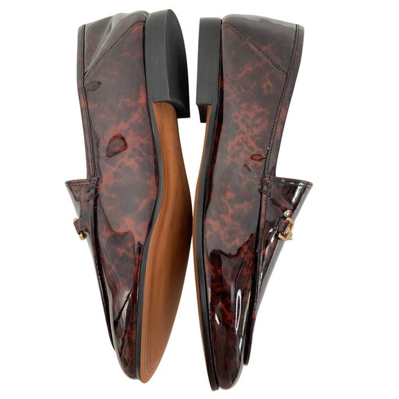 Sam Edelman Loraine Faux Patent Leather Loafers Tortoiseshell Gold Bit Size 10M - Picture 7 of 11